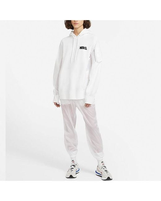 Nike White X Sacai Hoodie for men