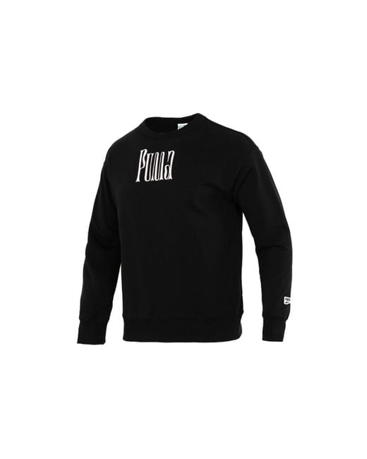 PUMA Black Back Large Printing Sports Training Knit Pullover for men