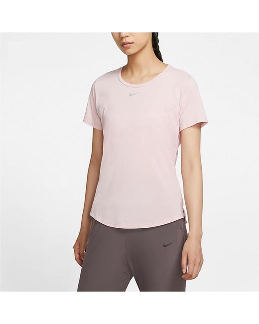 Nike Pink (Wmns) Dri-Fit Training Sports Quick-Dry Round Collar T-Shirt