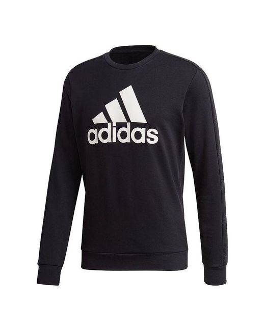 Adidas Blue Fav Swt Round Collar Long Sleeve for men