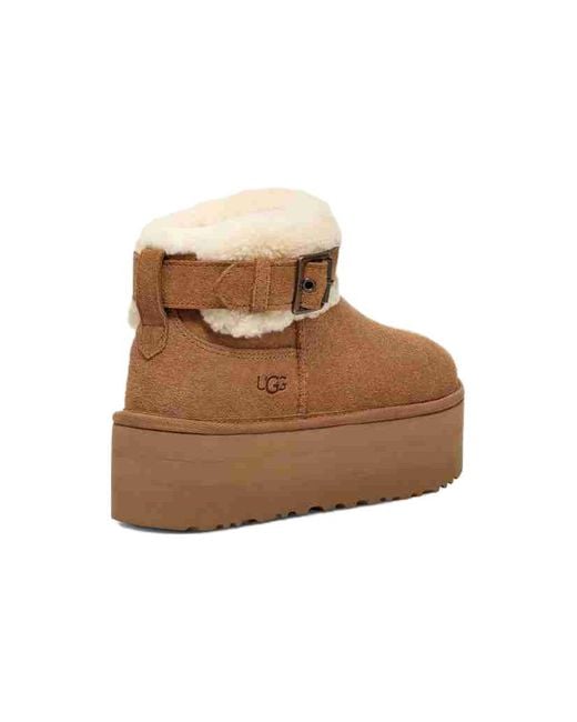 Ugg Brown (Wmns) Ultra Mini Belted Roller Boot 'Chestnut'