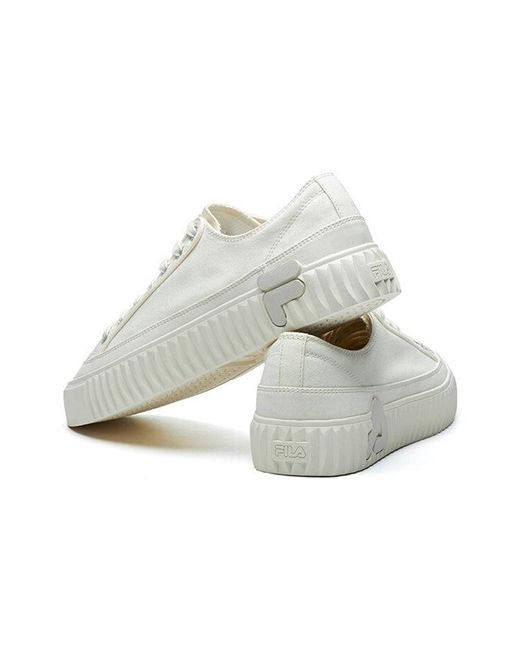 Fila White Gear Canvas Shoes for men