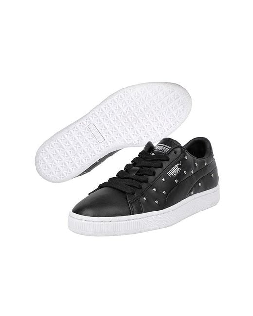 PUMA Black (Wmns) Basket Studs