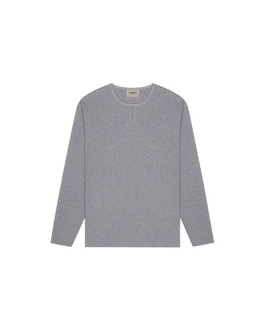 Fear Of God Gray Fw20 Long Sleeve Henley Tee for men
