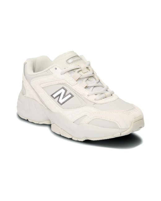 New Balance White 452 Series Low Tops Lightweight Retro B Wide Beige
