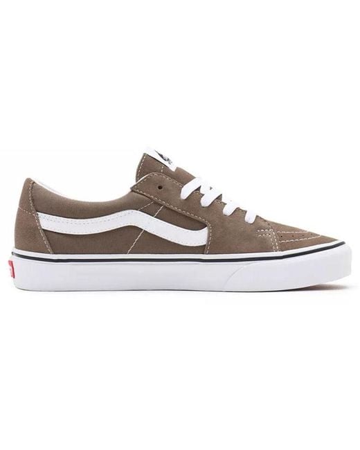 Vans Brown Sk8-Low Breathable Wear-Resistant Non-Slip Low Tops Casual Skateboarding Shoes for men