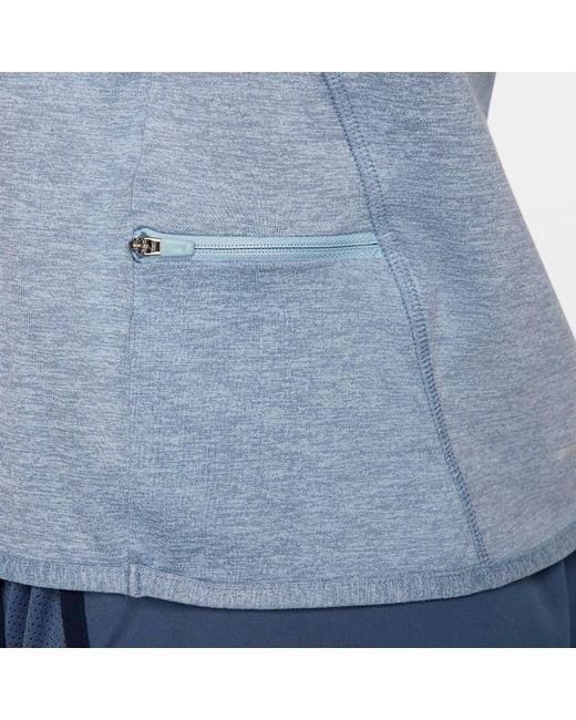 Nike Blue (Wmns) Dri-Fit Swift Element Uv 1/4-Zip Running Top 'Light Armory'
