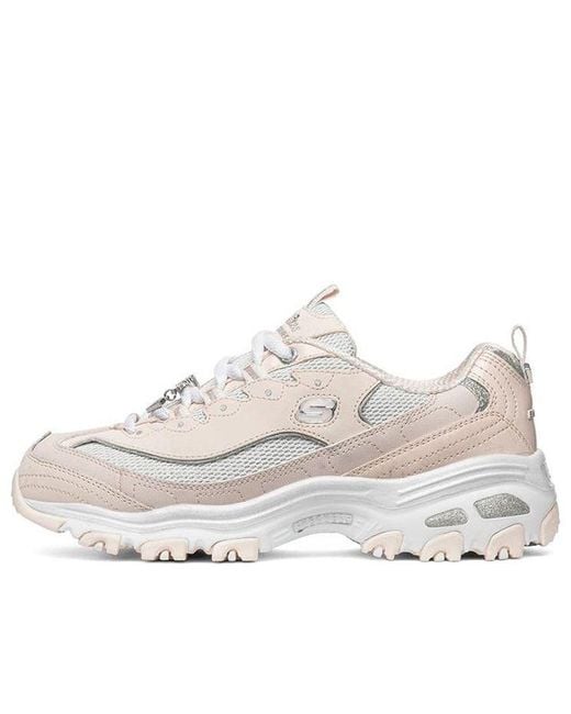 Skechers White (Wmns) D'Lites 1.0 Running Shoes