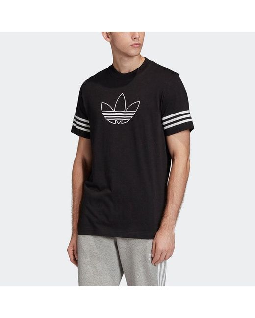 Adidas Black Originals Outline Tee Logo Short Sleeve for men