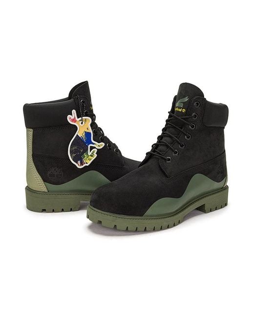 Timberland Black Heritage 6 Inch Waterproof Boot Nubuck With' for men