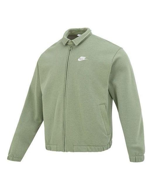 Nike Green Club Fleece Harrington Jacket for men