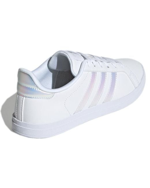Adidas White (Wmns) Courtpoint Shoes Iridescent'
