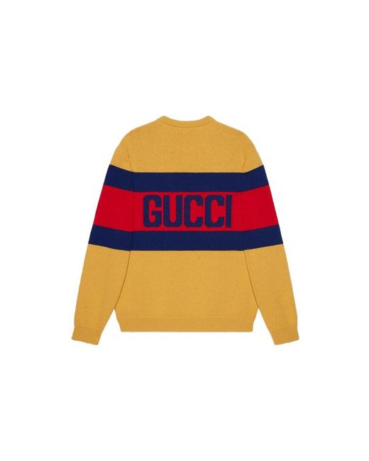 Gucci Orange 100 Wool Sweater for men