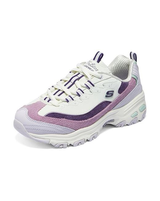 Skechers White (Wmns) D'Lites 1.0 Shoes Lilac'