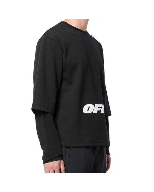 Off-White c/o Virgil Abloh Black Cotton Long Sleeve Sweatshirt for men