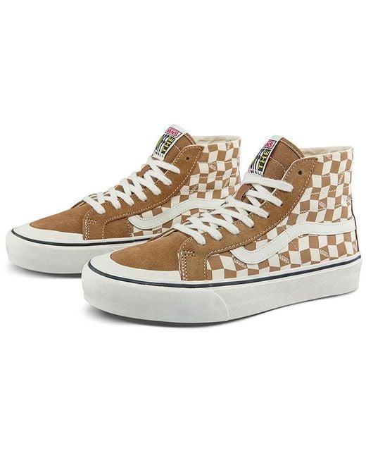 Vans Natural Sk8-Hi High Top Casual Skate Shoes Grid