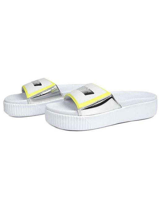 PUMA White (Wmns) Platform Slide Tz