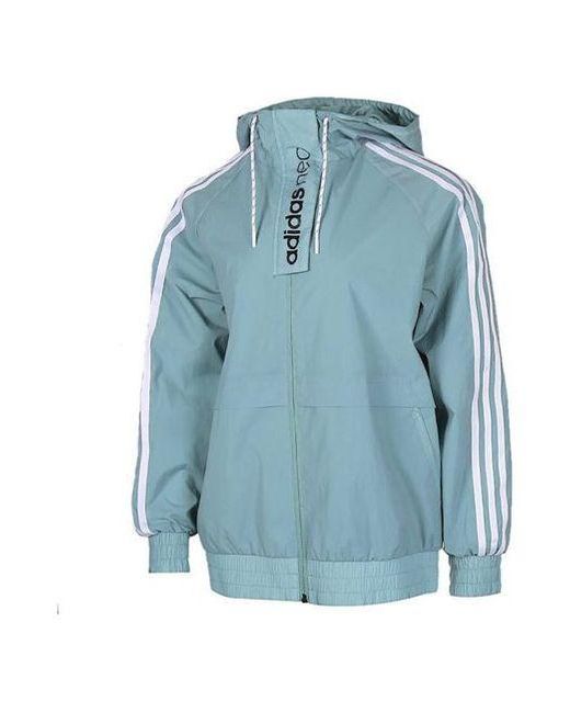 Adidas Blue Neo Sports Hooded Long Sleeves Jacket
