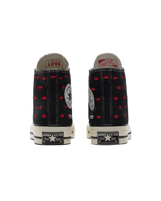 Converse Black Chuck 70 Embroidered Lips High 'Love Me for men