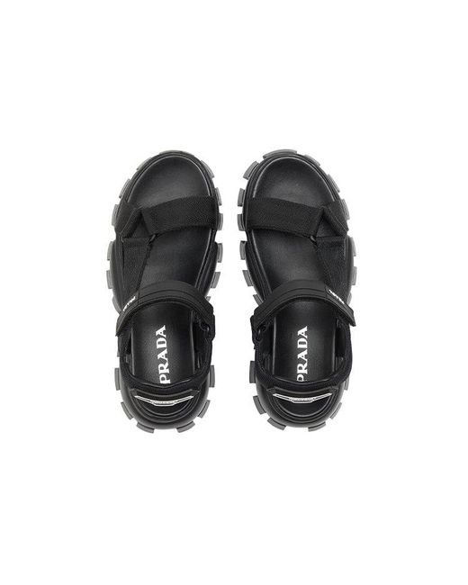 Prada Blue (Wmns) Sporty Woven Nylon Tape Sandals