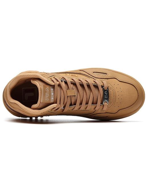 Fila Brown (Wmns) High Top Retro Basketball Shoes Clay
