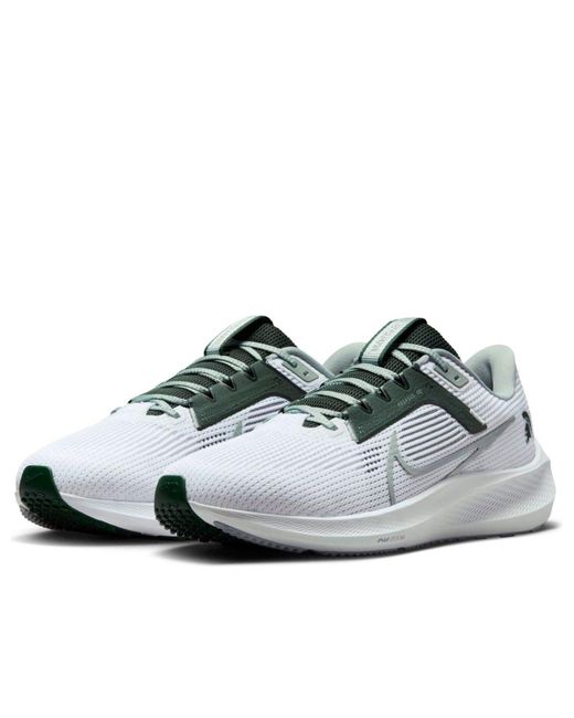 Nike White Air Zoom Pegasus 40 'Michigan State' for men