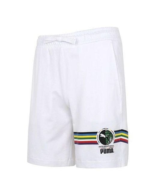 PUMA White Intl Graphic Shorts for men