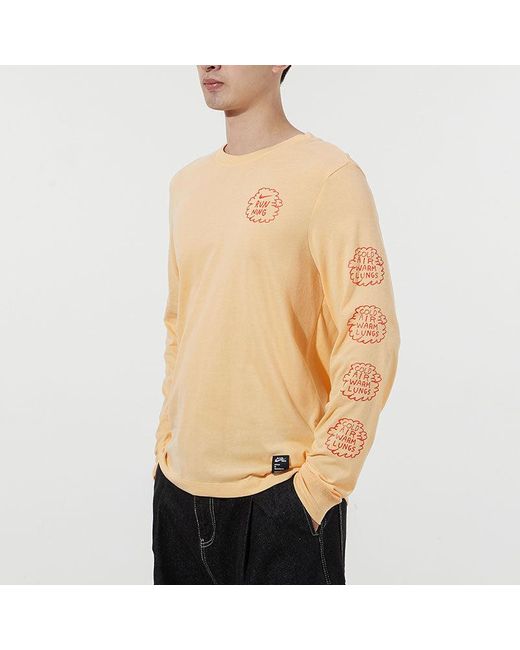 Nike Natural Basketball Training Sports Printing Breathable Long Sleeves Apricot Color T-Shirt for men