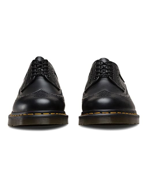 Dr. Martens Black 3989 Stitch Smooth Leather Brogue for men