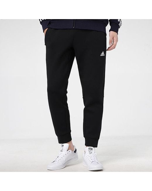 Adidas Black Casual Sports Training Logo Bundle Feet Long Pants for men