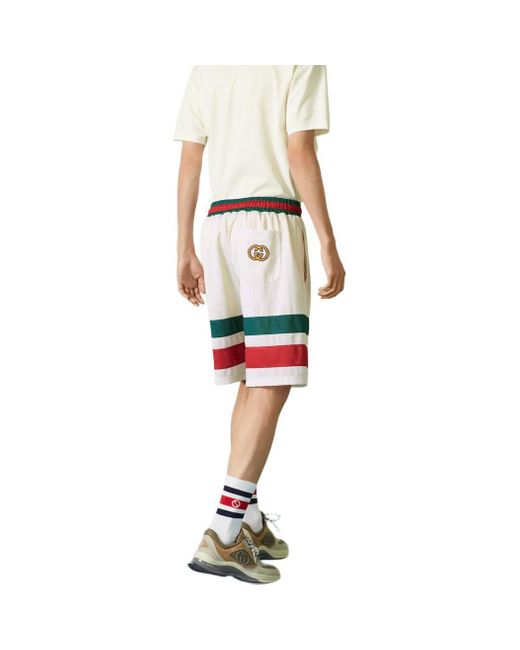 Gucci Red Mesh Fabric Shorts 'Off' for men