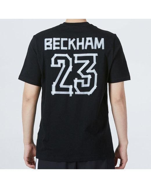 Adidas Black Beckham G T Athleisure Casual Sports Alphabet Round Neck Short Sleeve David Beckham No. 23 T-Shirt for men