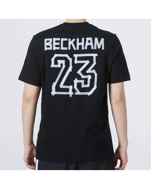 Adidas Black Beckham G T Athleisure Casual Sports Alphabet Round Neck Short Sleeve David Beckham No. 23 T-Shirt for men