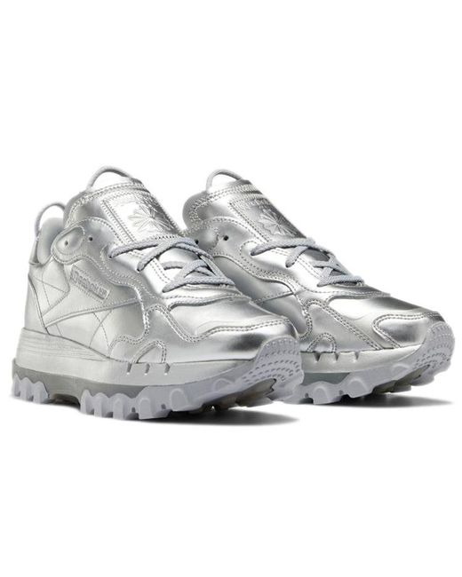 Reebok Gray (Wmns) Cardi B X Classic Leather Metallic Pewter'