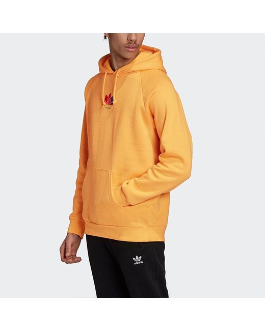 Adidas Yellow Originals 3D Trefoil Hood Casual Sports Logo Pullover Color for men
