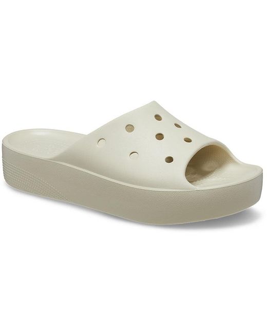 CROCSTM White (Wmns) Classic Platform Slide 'Bone'
