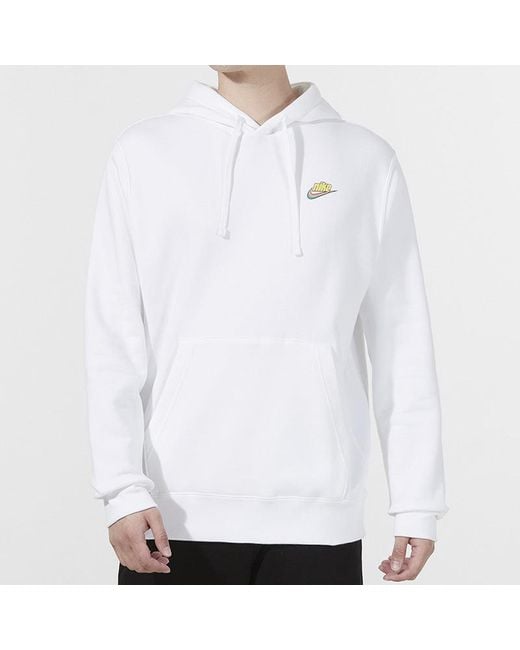 Nike White Sportswear Keep It Clean Casual Sports Pullover Fleece Lined for men