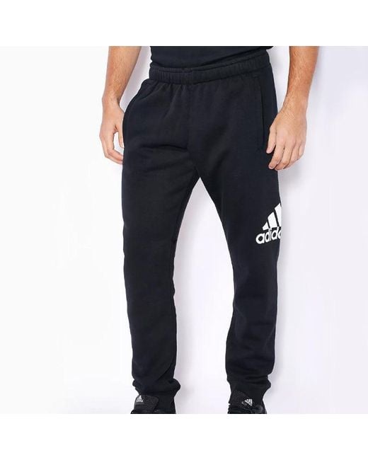 Adidas Black Logo Training Fleece Lined Stay Warm Sports Knit Long Pants for men