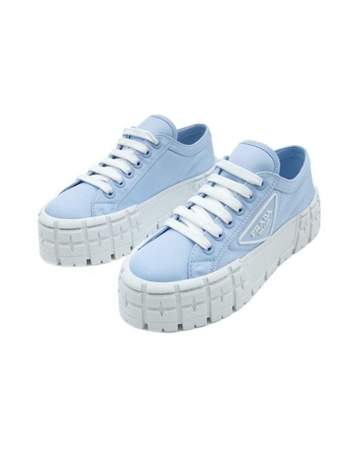 Prada Blue (Wmns) Double Wheel Re-Nylon Gabardine Sneakers