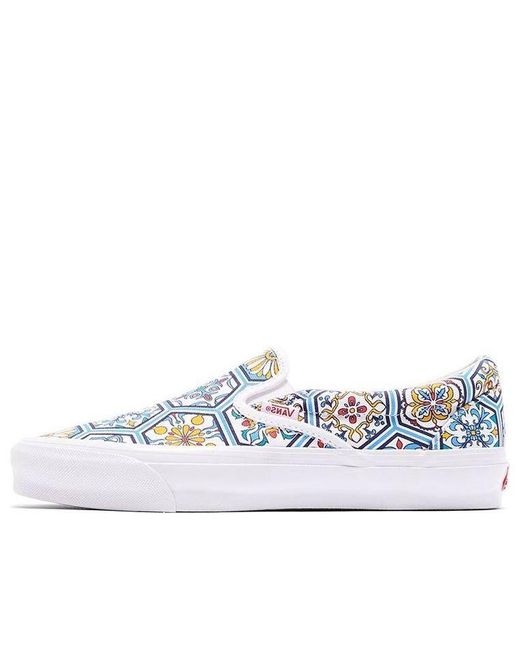 Vans Blue Kith X Classic Slip-On Moroccan Pattern' for men