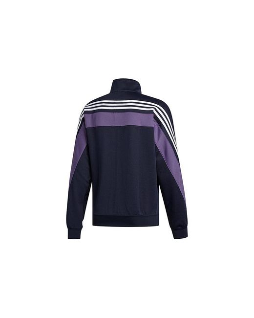 Adidas Blue Originals Stand Collar Casual Sports Jacket for men