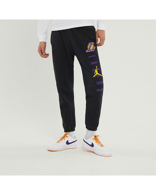 Nike Blue Nba Courtside Statement Edition Los Angeles Lakers Bundle Feet Sports Long Pants for men