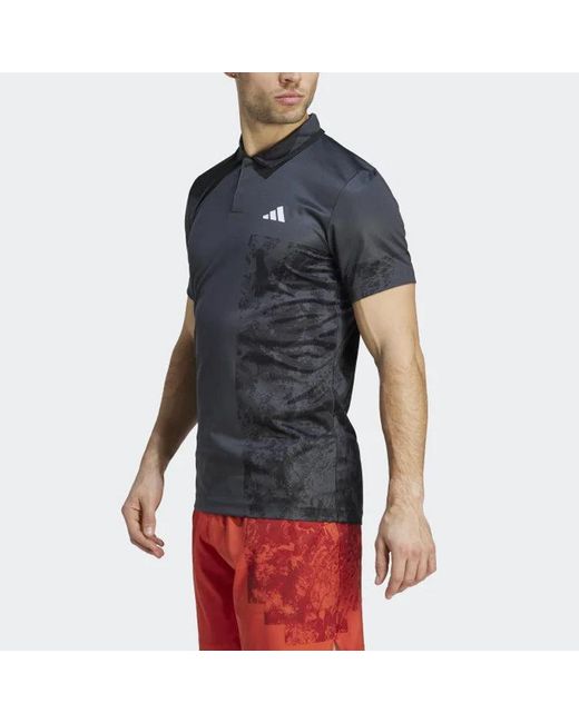 Adidas Blue Tennis Paris Heat.Rdy Freelift Polo Shirt 'Carbon' for men