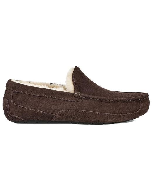 Ugg Brown Ascot Slipper Cozy Athleisure Casual Sports Shoe Fleece Lined for men