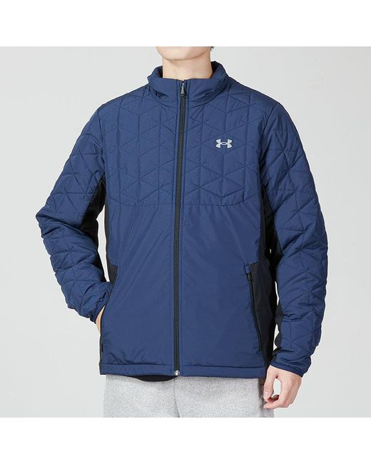 Under Armour Blue Ua Coldgear Reactor Storm Hybrid Full Zip Golf Jacket for men