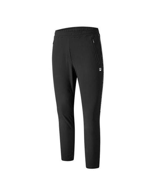 Fila Black Side Alphabet Zipper Pocket Sports Pants for men