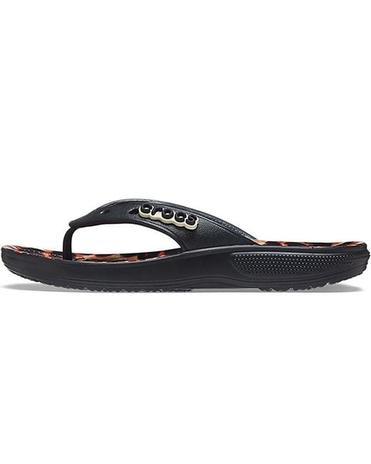 CROCSTM Blue Classic Animal Flip-Flops Leopard Print Leopard'