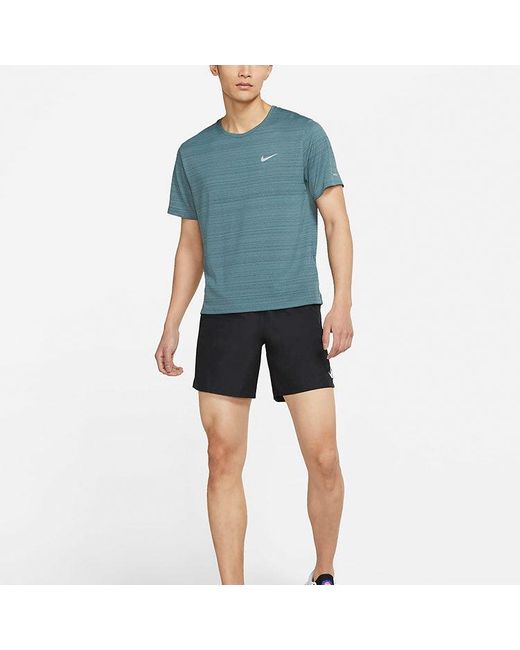 Nike Blue M Nk Df Miler Top Ss Running Training Sports Short Sleeve for men