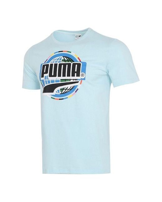 PUMA Blue Graphic T-Shirt for men