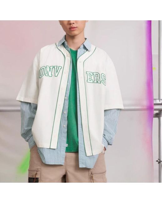 Converse White Baseball Jersey Shirt for men